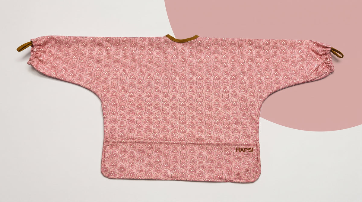 HAPSI Ärmellätzchen Rosa mit feinem Muster, flach liegend